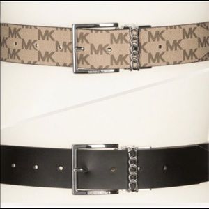 NWT MK size XL Belt. Reversible. Beige with MK